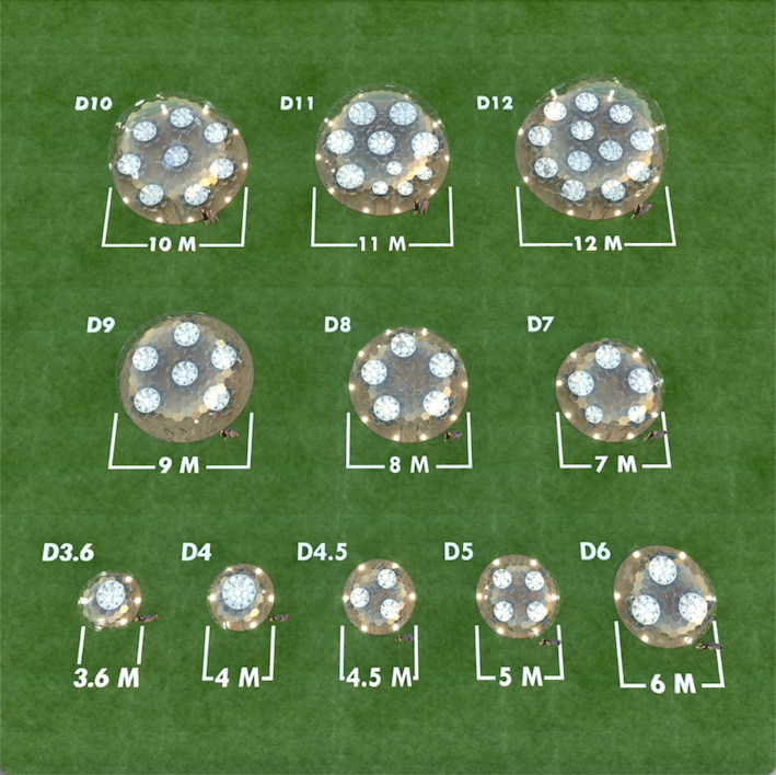 AURA DOMES of all sizes...