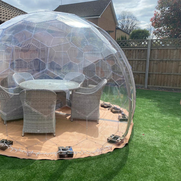 Aura Dome flooring - circular hessian matting