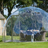 Outdoor Perspex Dome with two vents and glass door in the gardens of a hotel